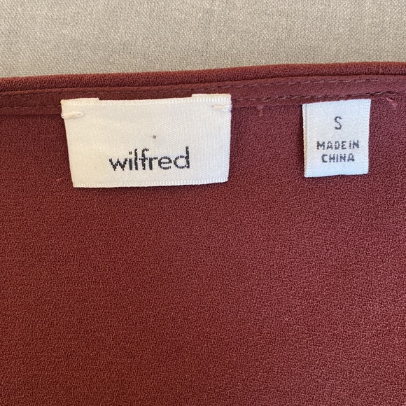 Wilfred Pozzi Maroon Coloured Open Tie Sleeve Blouse - Size S - Picture 10 of 12